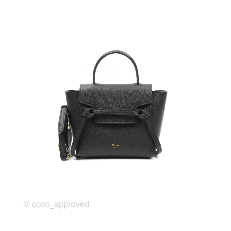 Celine Pico Belt Bag Black Grained Calfskin Gold Hardware