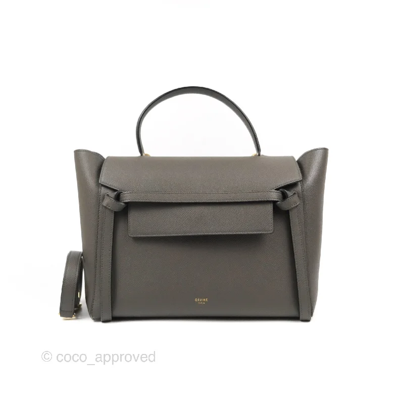 Celine Mini Belt Bag Dark Grey Grained Calfskin