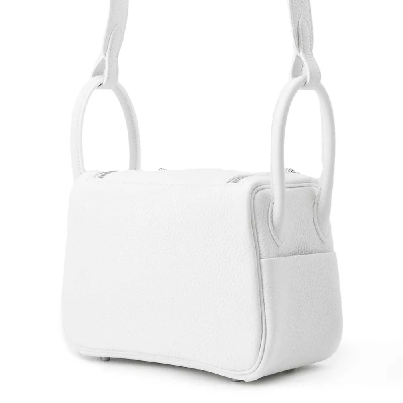 HERMES Lindy New White Taurillon Clemence Size Mini