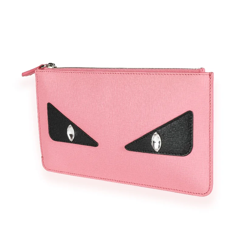 Fendi Pink Vitello Elite Monster Clutch