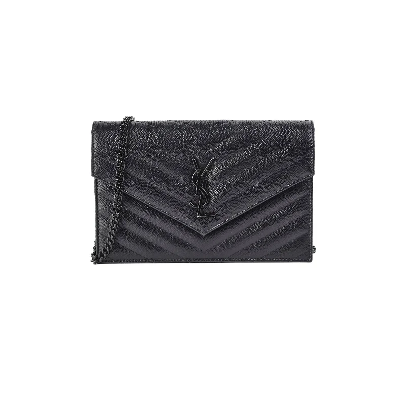 Saint Laurent Cassandre Envelope Wallet On Chain WOC Black