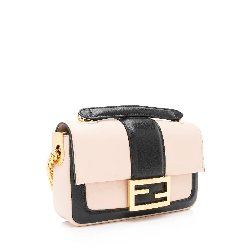 Fendi Lambskin Bi Color Baguette Mini Chain Bag (SHF-23605)