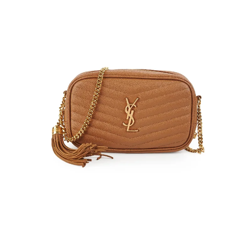 Saint Laurent Mini Lou Tan Crossbody Bag