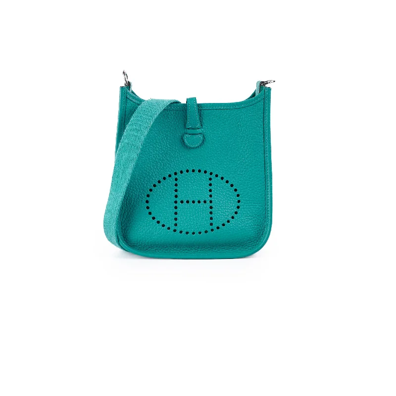 Hermes Mini Evelyne Green Clemence -  D Stamp