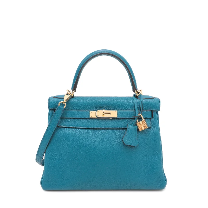 Hermes Mallard Blue Clemence Kelly 28 Bag