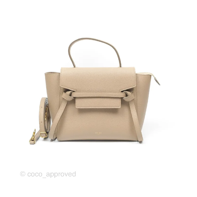 Celine Nano Belt Bag Light Taupe Grained Calfskin Gold Hardware