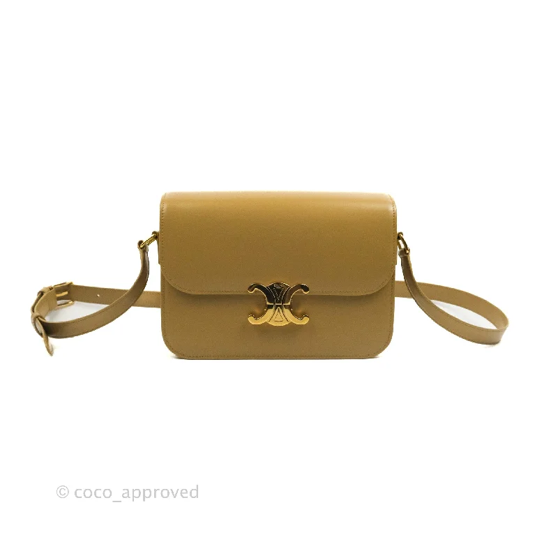 Celine Medium Triomphe Bag Olive Shiny Calfskin