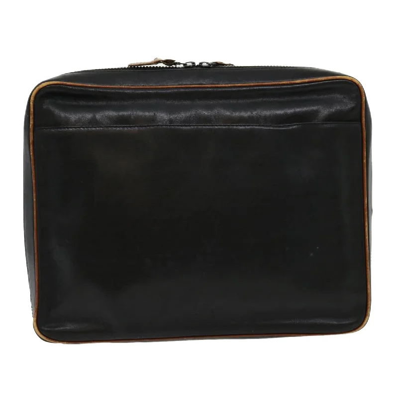 Celine Clutch Bag Leather Black  ar7220