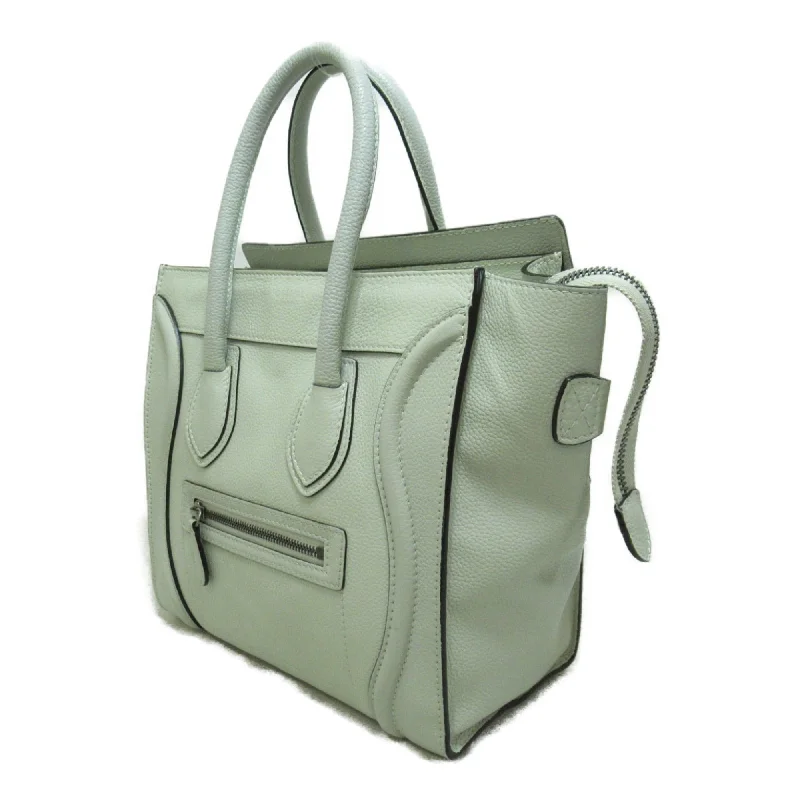 Celine luggage micro handbag Green cream green leather