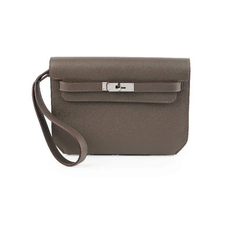 Hermes Pochette Kelly Depeches 25 Gris Etain