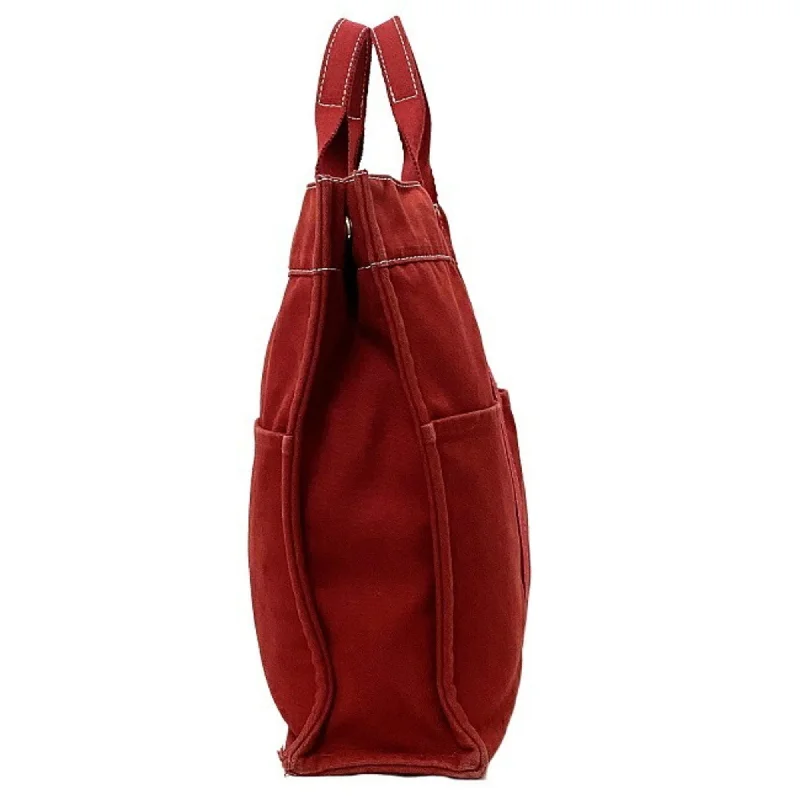 Hermes MM red white canvas HERMES ladies' men's