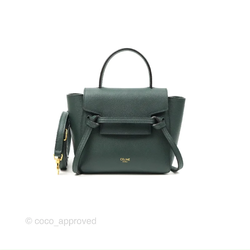 Celine Pico Belt Bag Amazone Green Grained Calfskin Gold Hardware