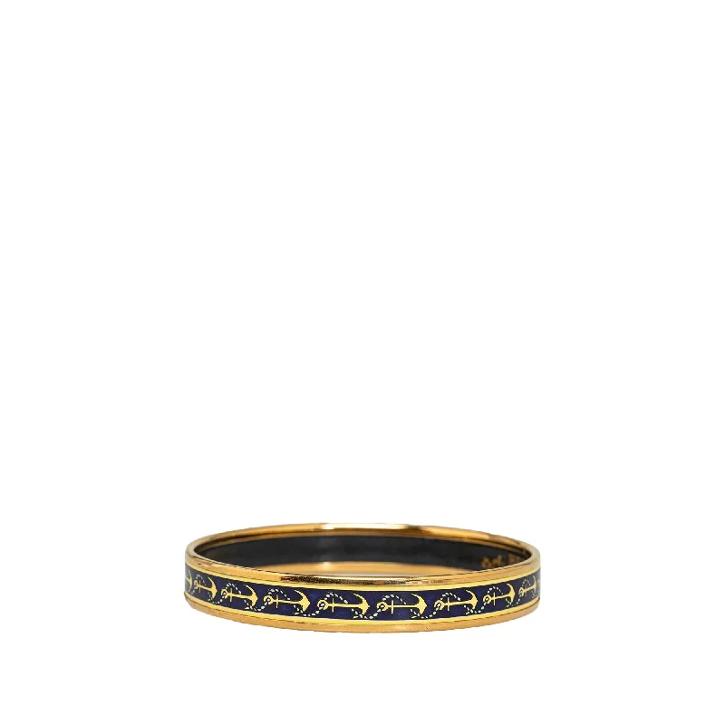 HERMES Narrow Enamel Bangle Costume Bracelet