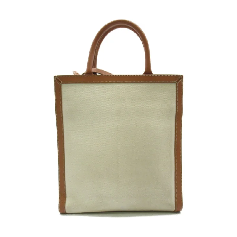 Celine hippo tote White Brown canvas leather