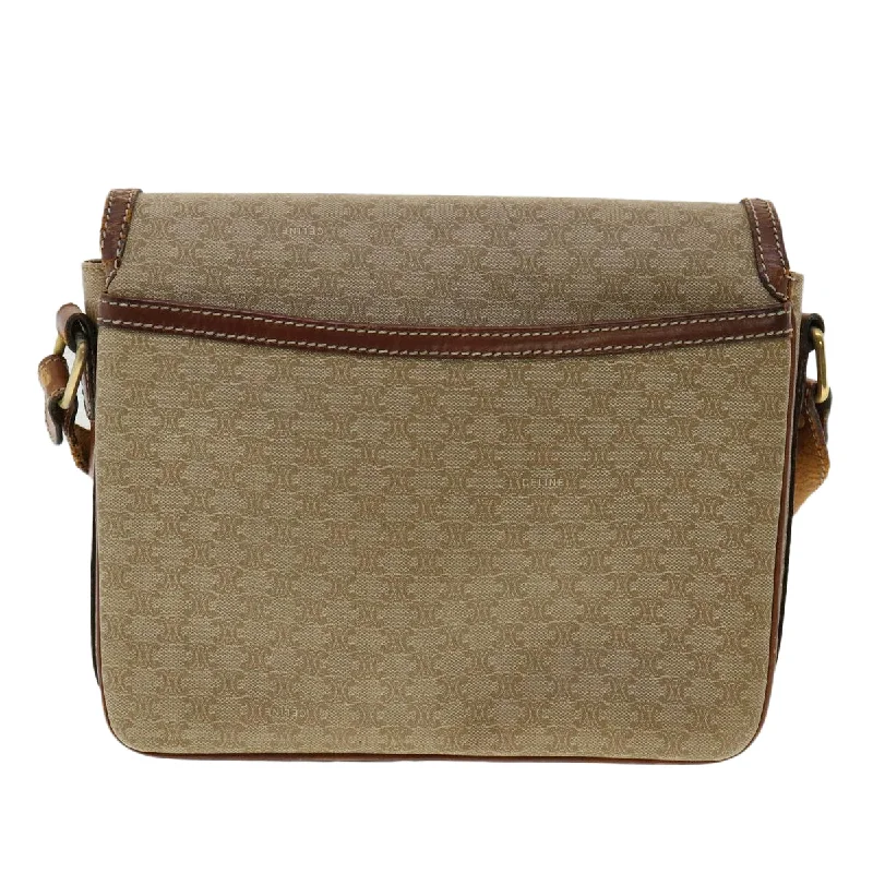 Celine Macadam Canvas Shoulder Bag Beige  ki2254