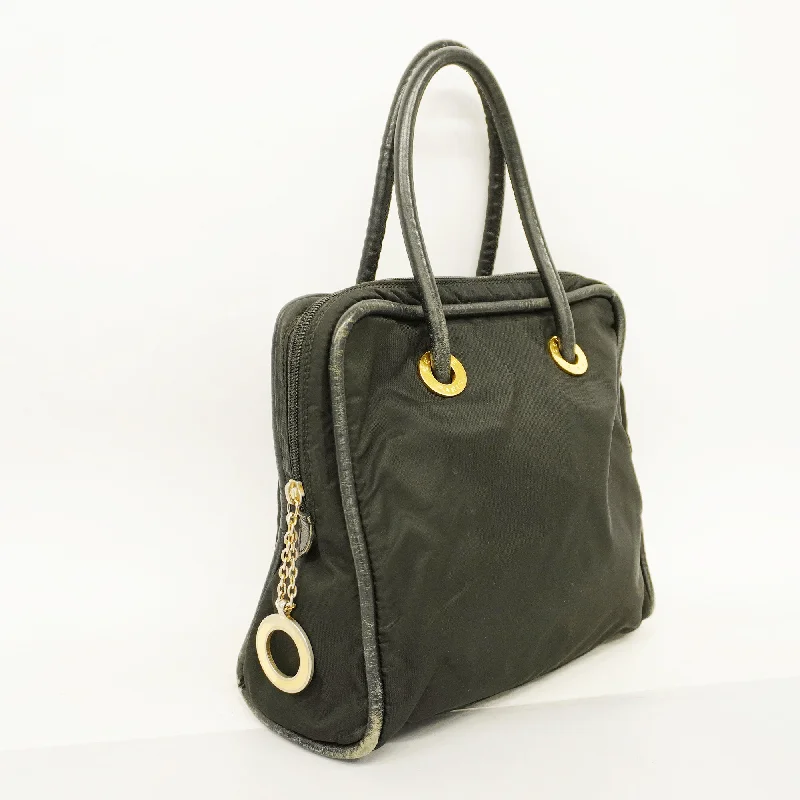 Celine[3cc2466]   handbag nylon/leather black gold metal