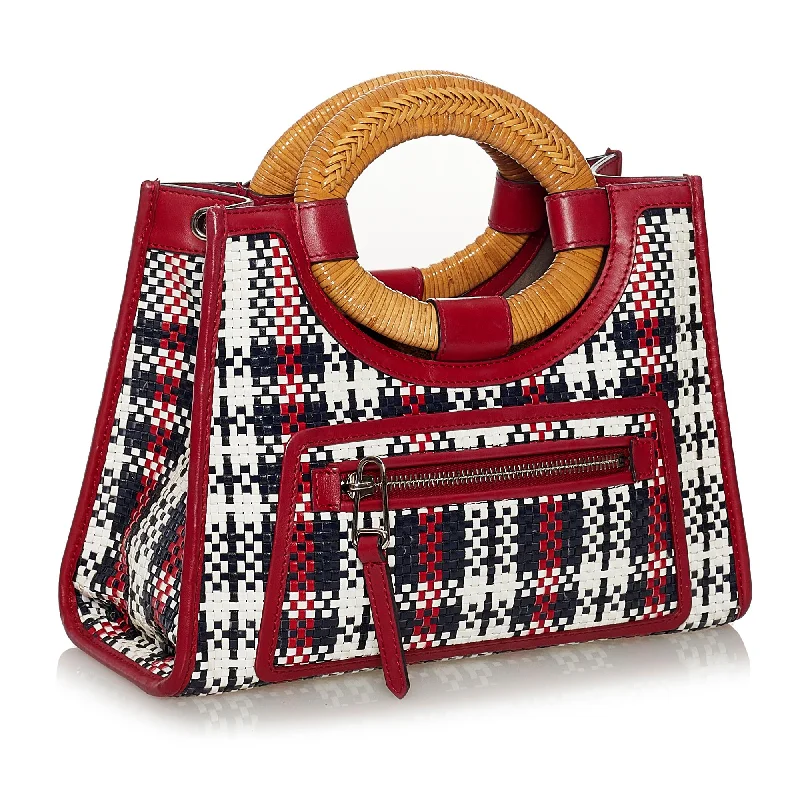 Fendi Runaway Tartan Plaid Satchel (SHG-33225)