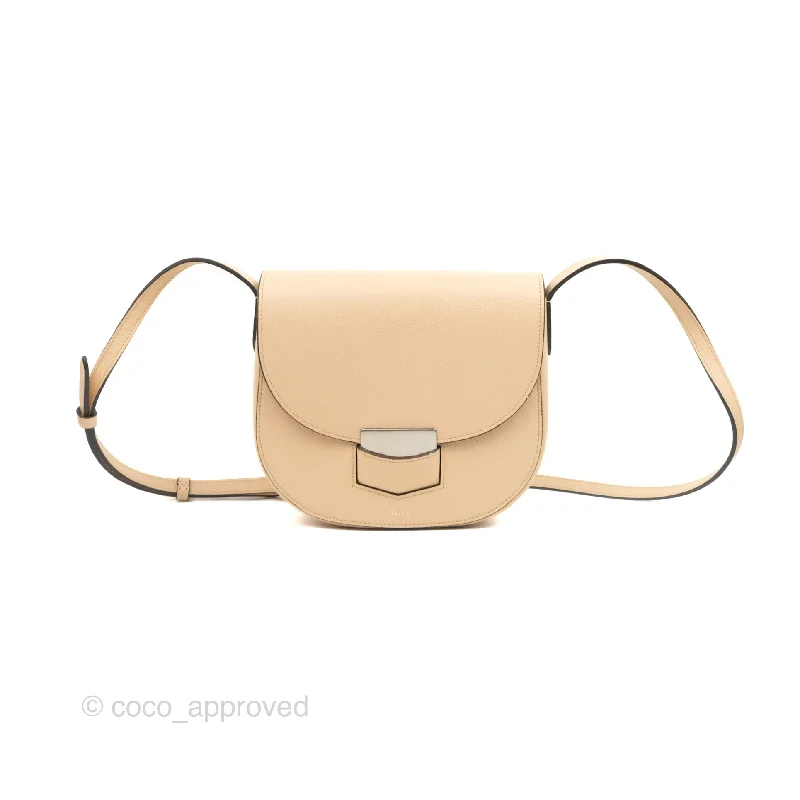 Celine Small Trotteur Crossbody Bag Grained Calfskin Powder