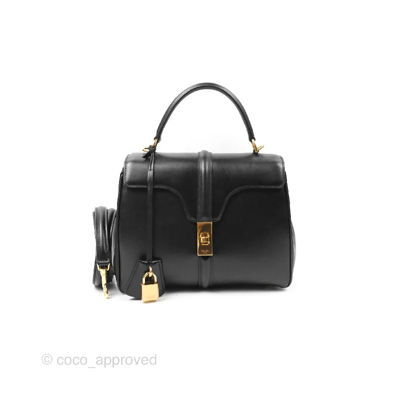 Celine Small 16 Bag Black Satinated Calfskin