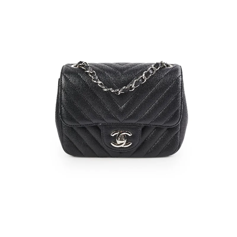 Chanel Mini Square Flap Black Caviar