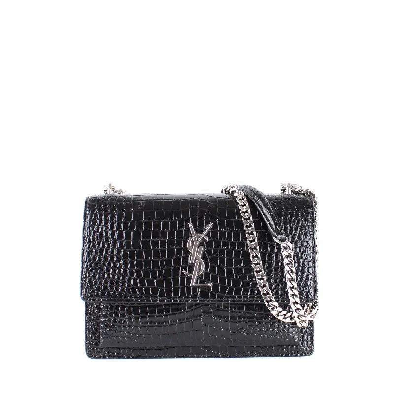 SAINT LAURENT - Sac Sunset medium embossé crocodile