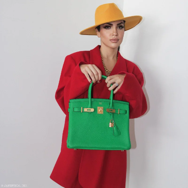 Hermès Birkin 25 Bambou (Bamboo) Green Togo with Gold Hardware - 2020, Y