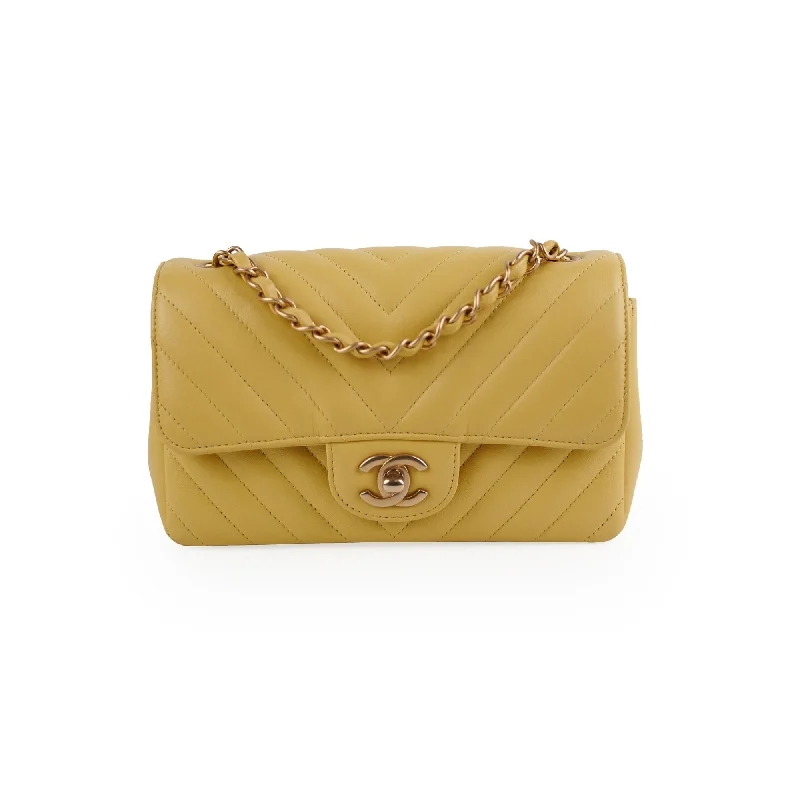 Chanel Mini Rectangular Chevron Yellow