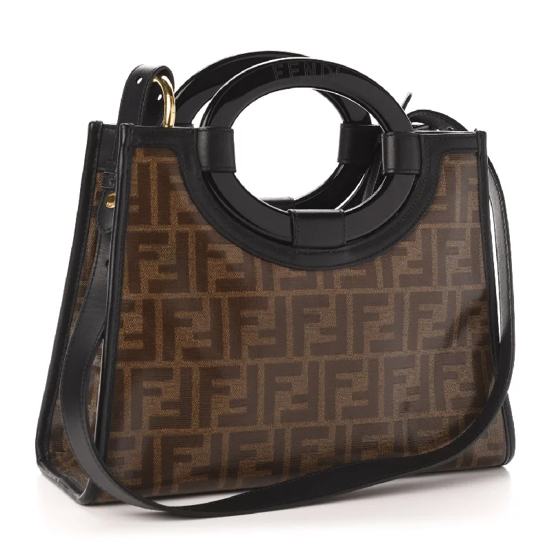 Fendi Runaway Glazed Canvas 1974 FF Stamp Small Shoulder Bag 8BH353