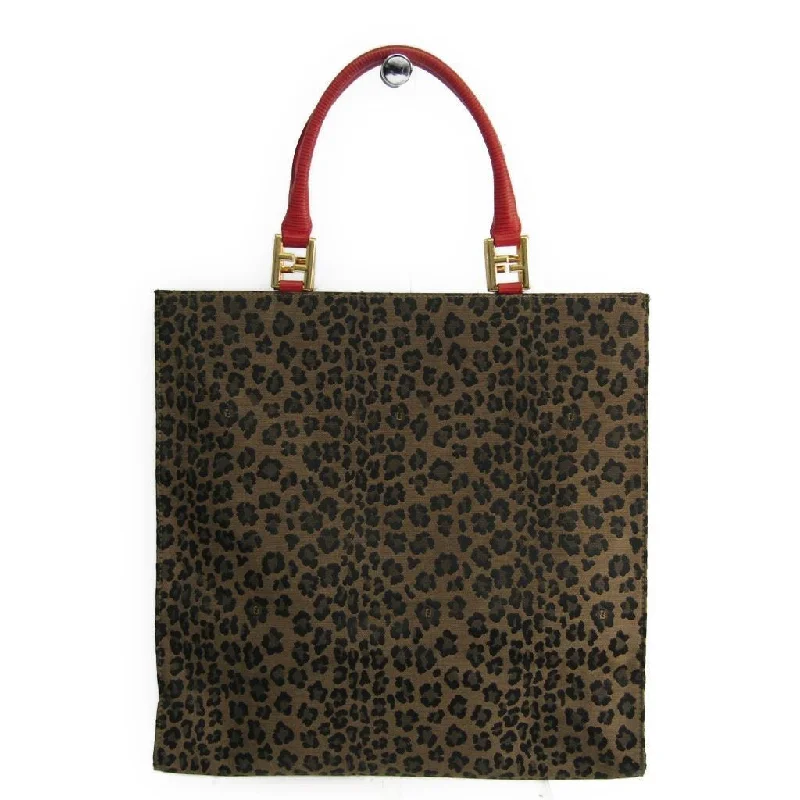 Fendi Leopard Printed Canvas Tote  (SHA-11086)