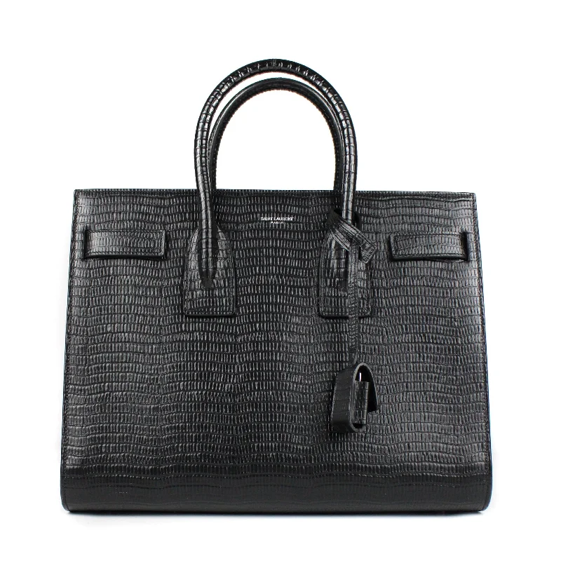 SAINT LAURENT - Sac de jour Small en cuir embossé serpent