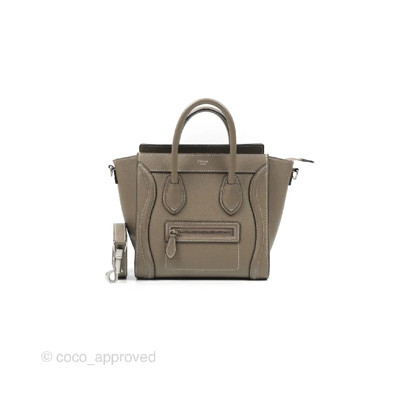 Celine Nano Luggage in Souris Drummed Calfskin