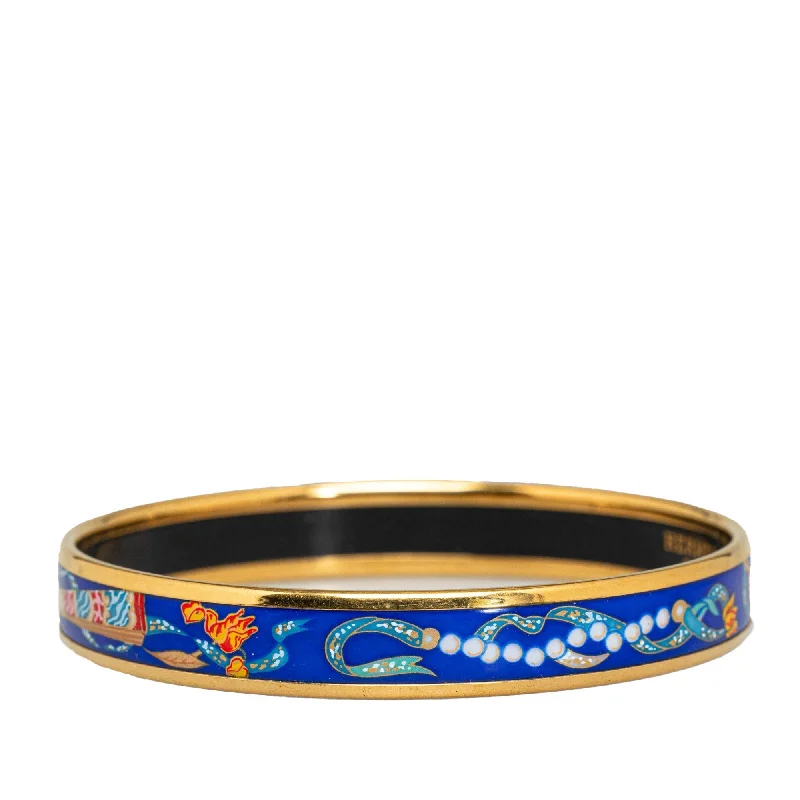 HERMES Narrow Enamel Bangle Costume Bracelet