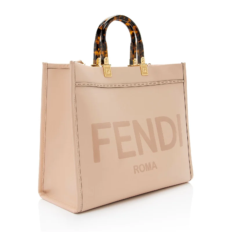 Fendi Leather Sunshine Medium Shopper Tote (SHF-TLlb2r)