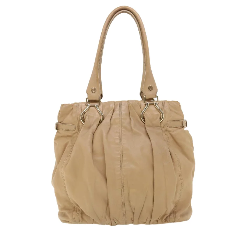 Celine Shoulder Bag Leather Beige  ar8683