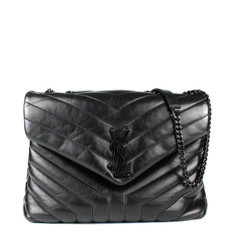 SAINT LAURENT - Loulou moyen en cuir matelassé full black