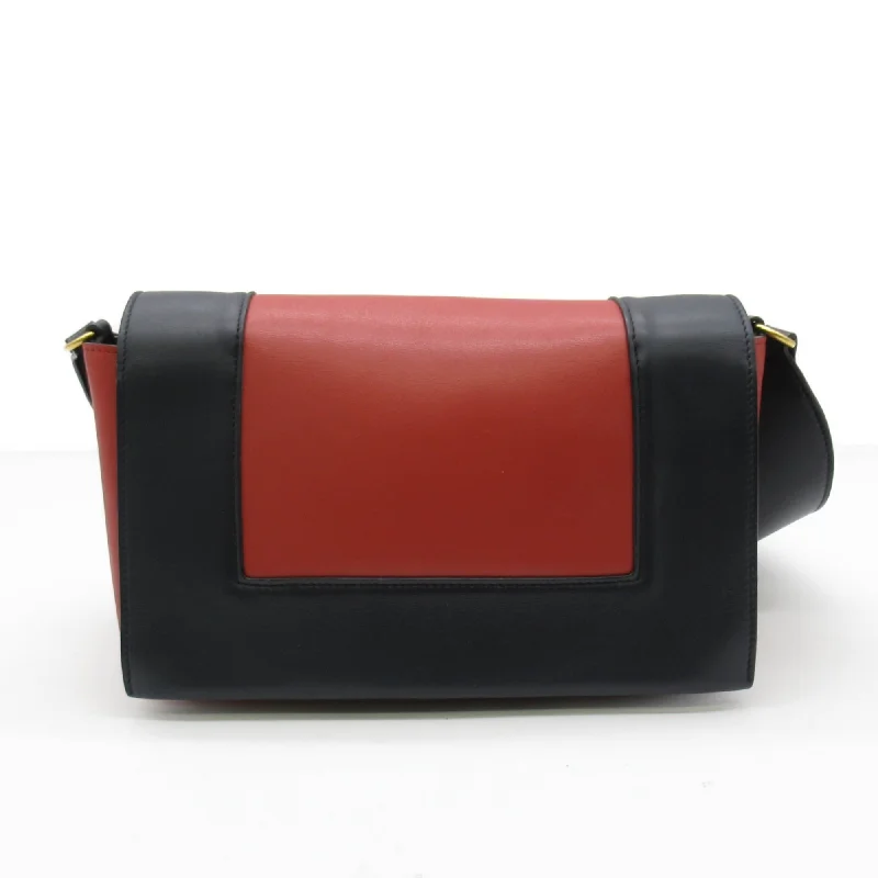 Celine Shoulder Bag Red Navy leather