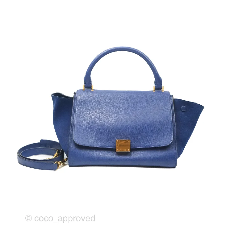 Celine Small Sleek Trapeze Blue Calfskin