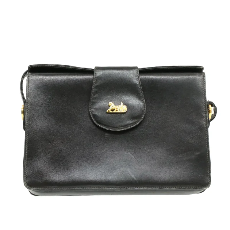 Celine Horse Carriage Shoulder Bag Black Leather  rd764