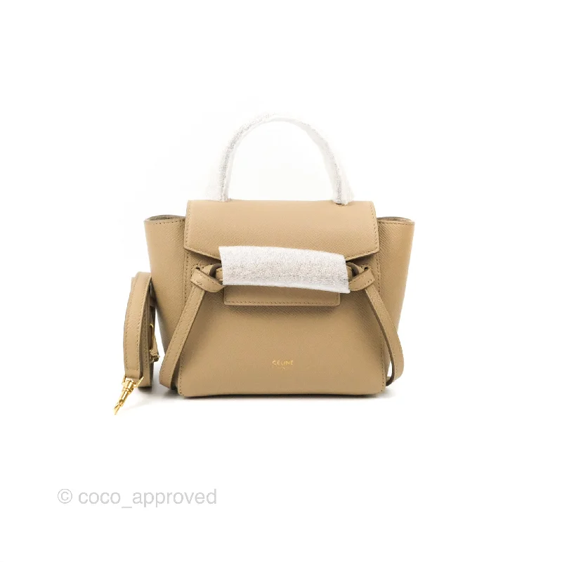 Celine Pico Belt Bag Light Taupe Grained Calfskin Gold Hardware