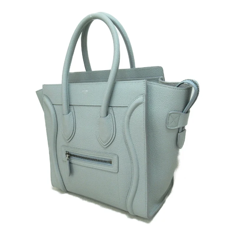 Celine Luggage Micro Shopper Tote Bag Blue Light blue leather