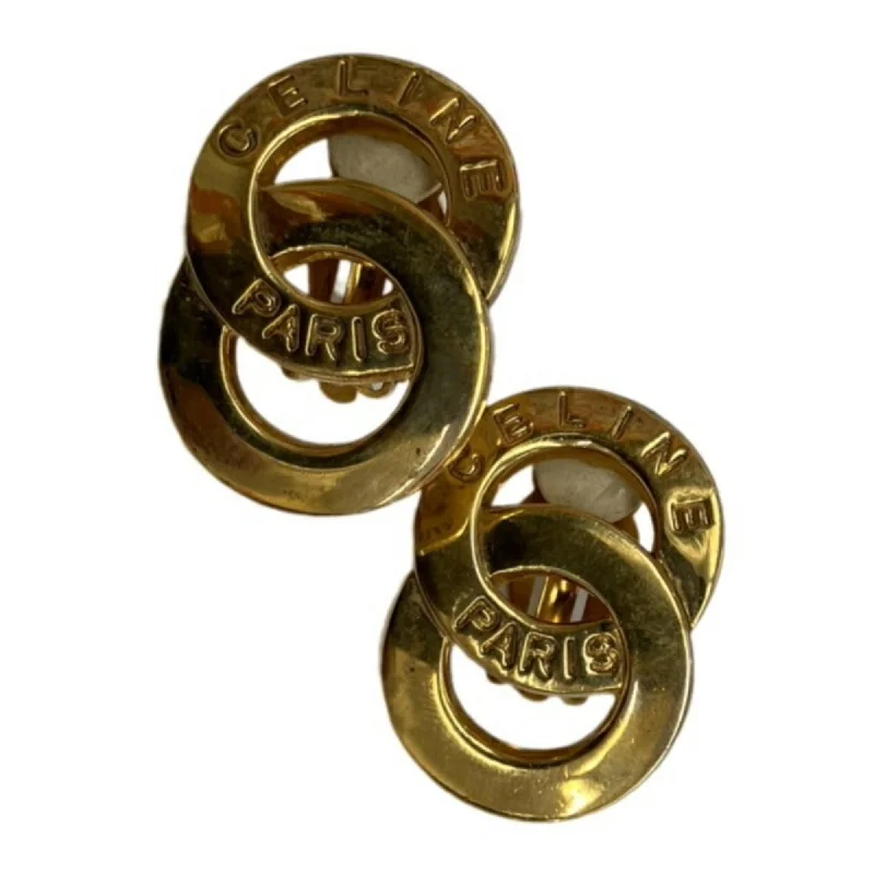 Celine Design Earrings Round GP Gold Ladies