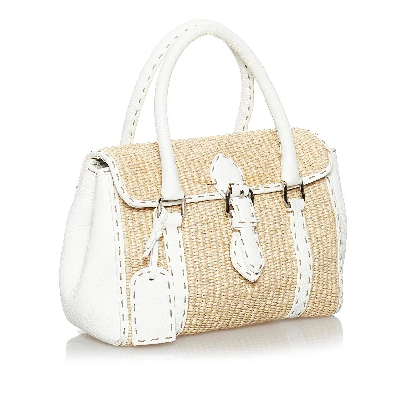 Fendi Selleria Linda Raffia Handbag (SHG-29727)