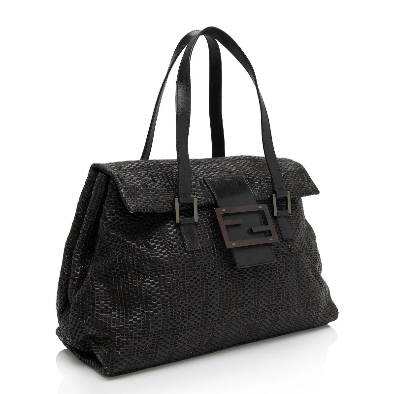 Fendi Woven Zucca Leather Forever Large Shoulder Bag (SHF-QqfMFO)