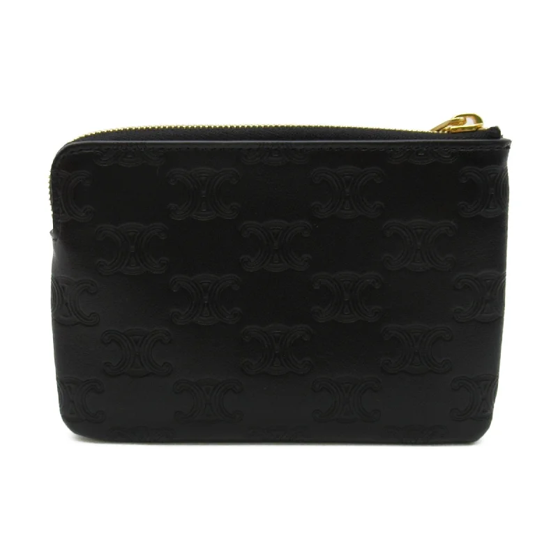 Celine coin purse with hook Black leather