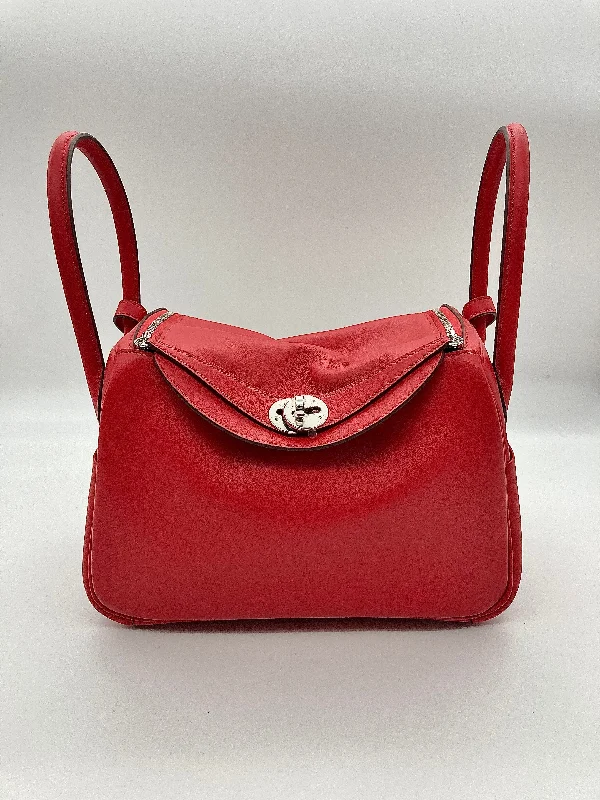 Hermes Lindy 26 Verso Swift Calfskin Rouge de Coeur/Rouge Piment PHW