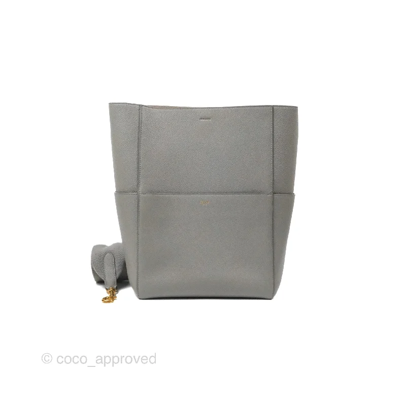 Celine Sangle Bucket Bag Grained Calfskin Grey