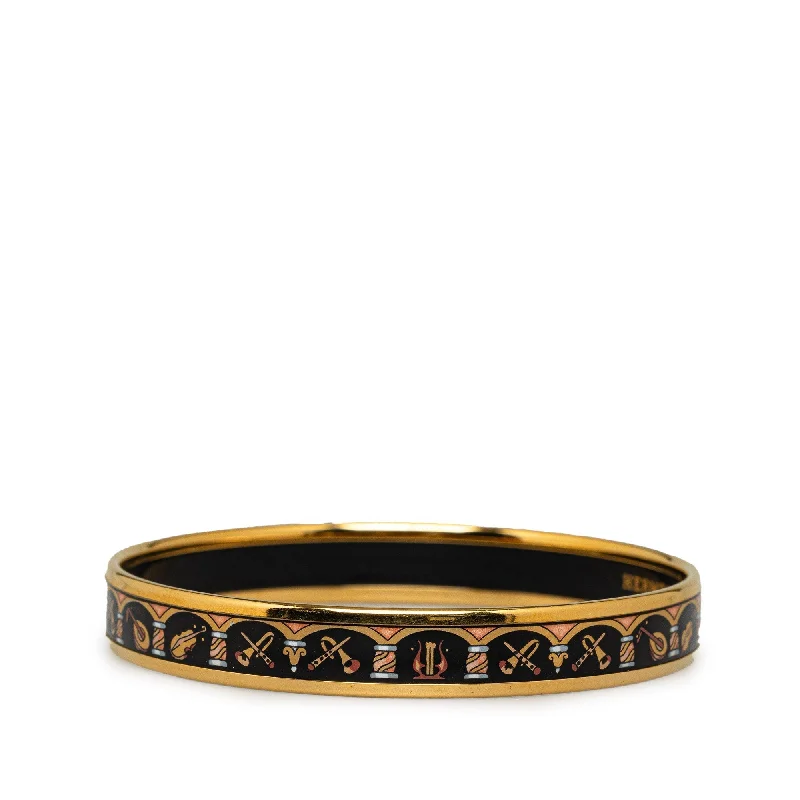 HERMES Narrow Enamel Bangle Costume Bracelet