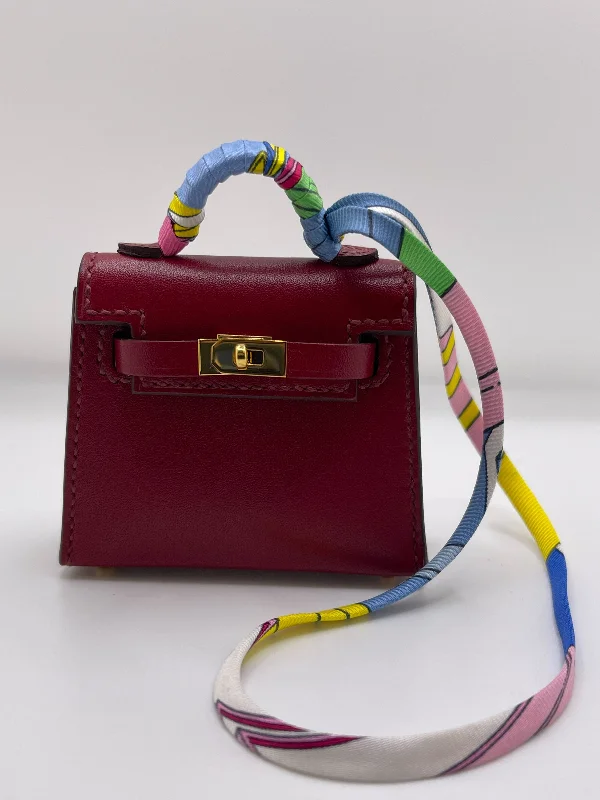 Hermes Mini Kelly Twilly Tadelakt Rubis Calf Bag Gold Hardware